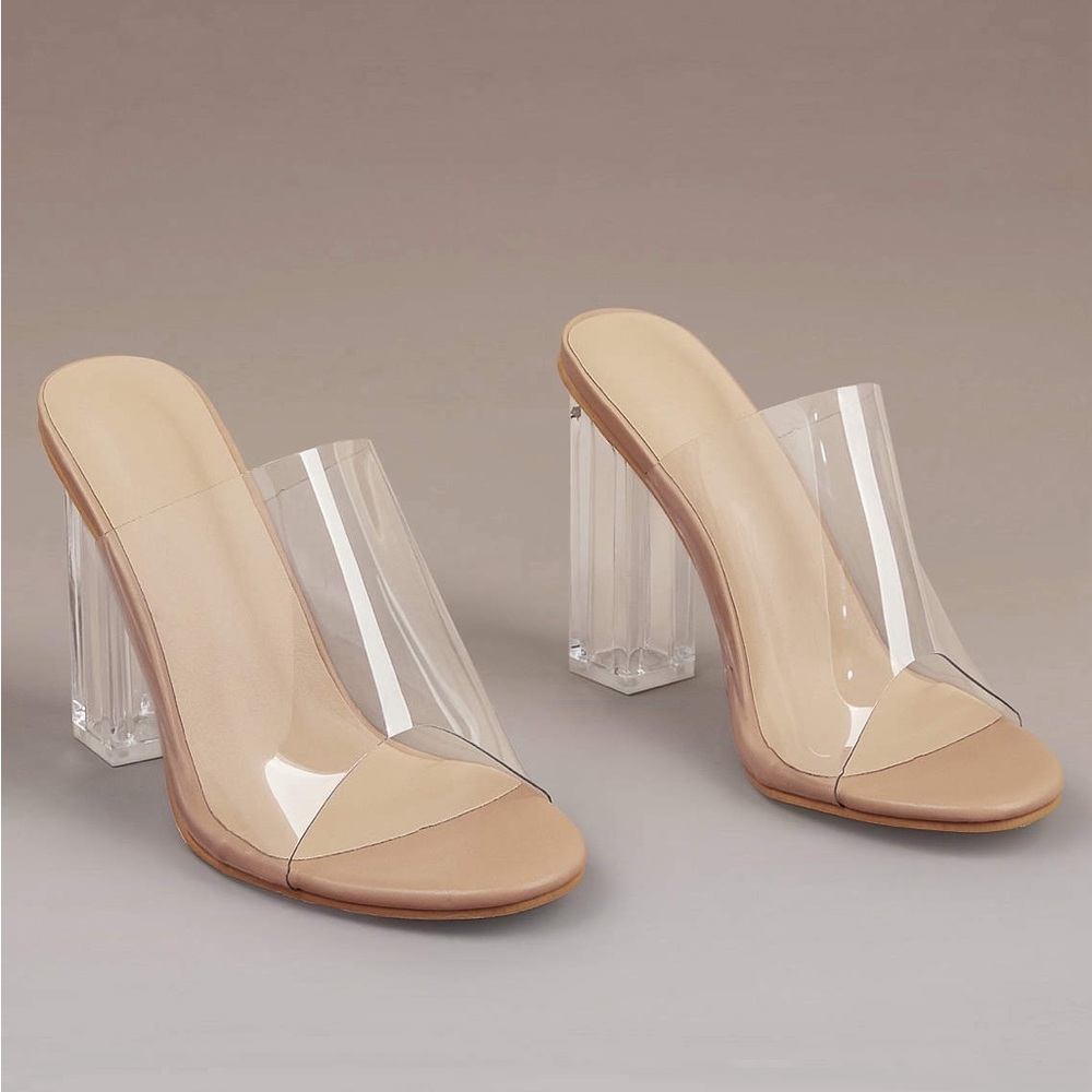 Azazie BACKLESS CHUNKY HEELED SANDALS